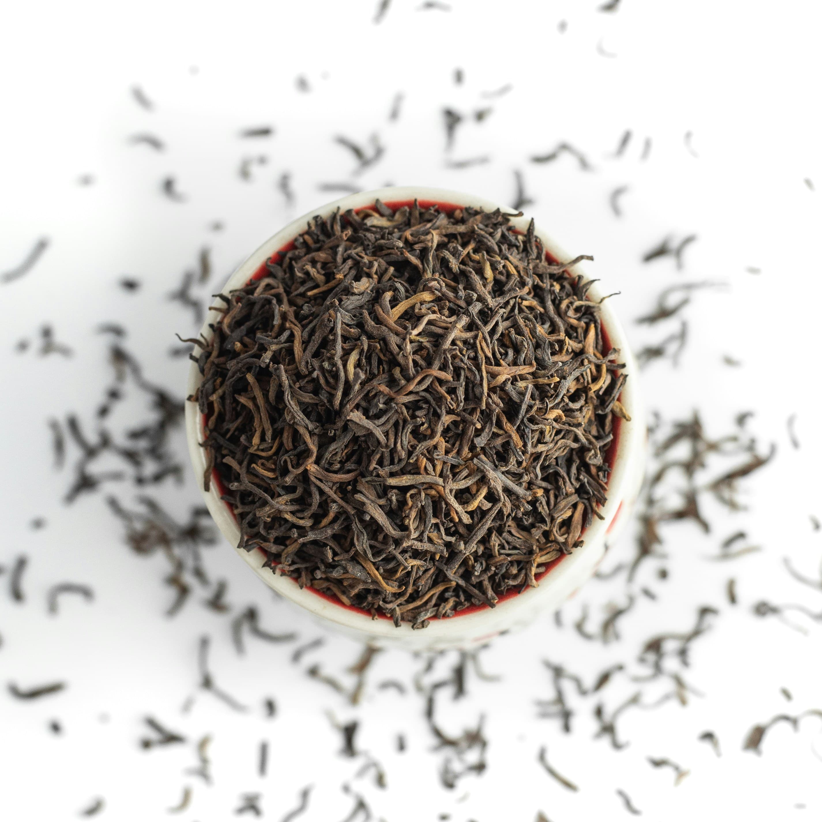 Tea leaves in a bowl